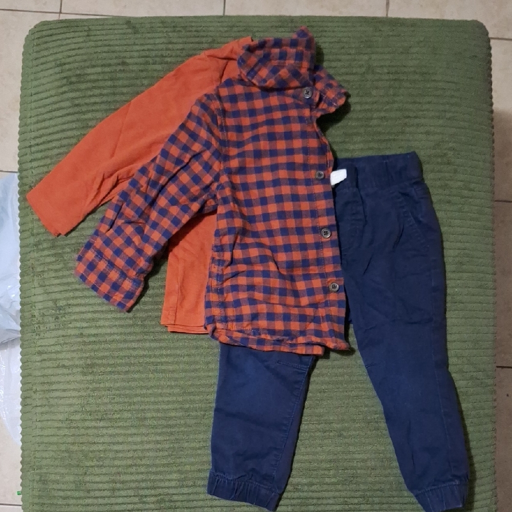 Cat & Jack Orange and Blue Kids Matching Set